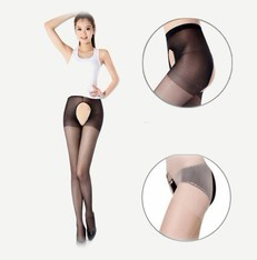 Double 10 LANGSHA sexy stockings ultra-thin women's black stockings open file sand pantyhose