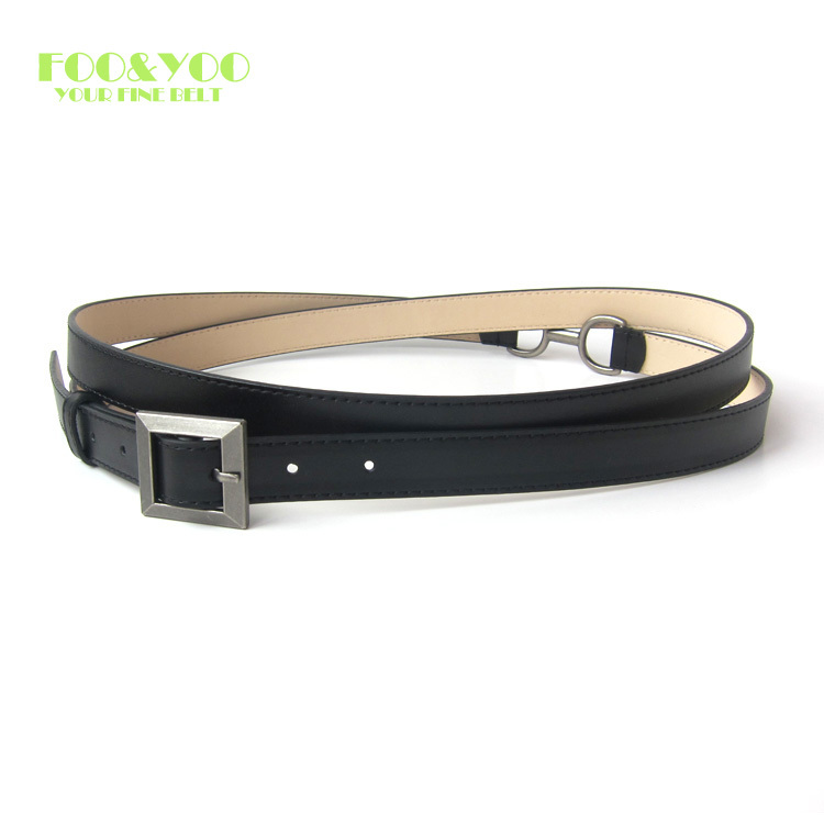 Double-circle victoria patent leather fashion all-match black belt strap female