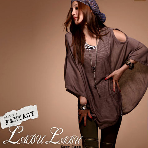 Double e 118110 loose knitted asymmetrical plus size casual cloak 120