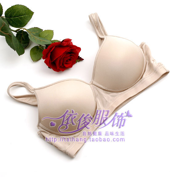 Double faced knitted silk bra underwear sports bra beige