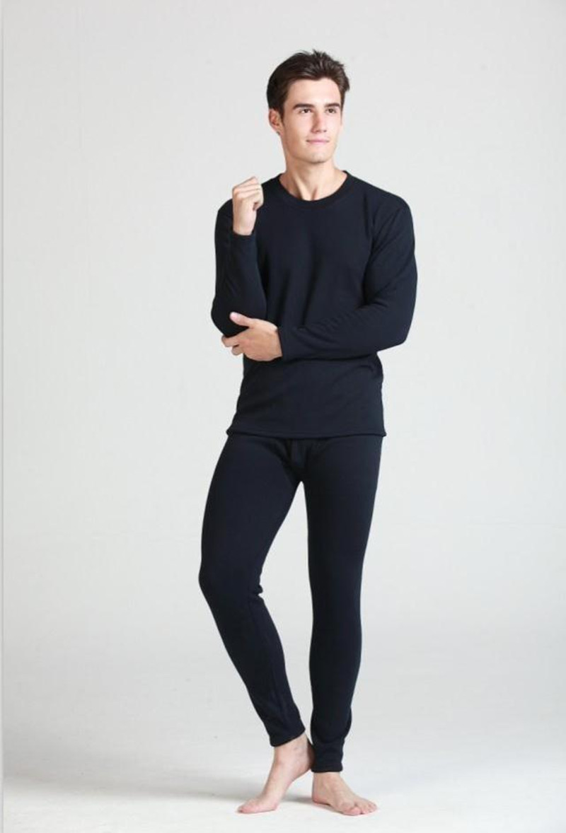 double layer thickening plus velvet thermal underwear set male winter thermal panties