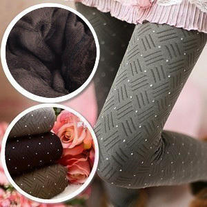 Double layer velvet legging autumn and winter plaid dot ankle length trousers thickening plus velvet legging female