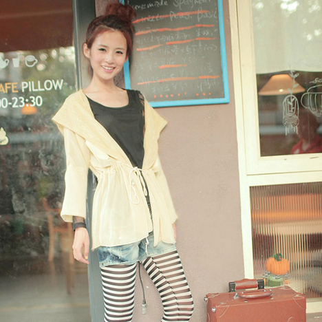 Double r 0103 real pictures with model pure sweet casual loose with a hood 270g