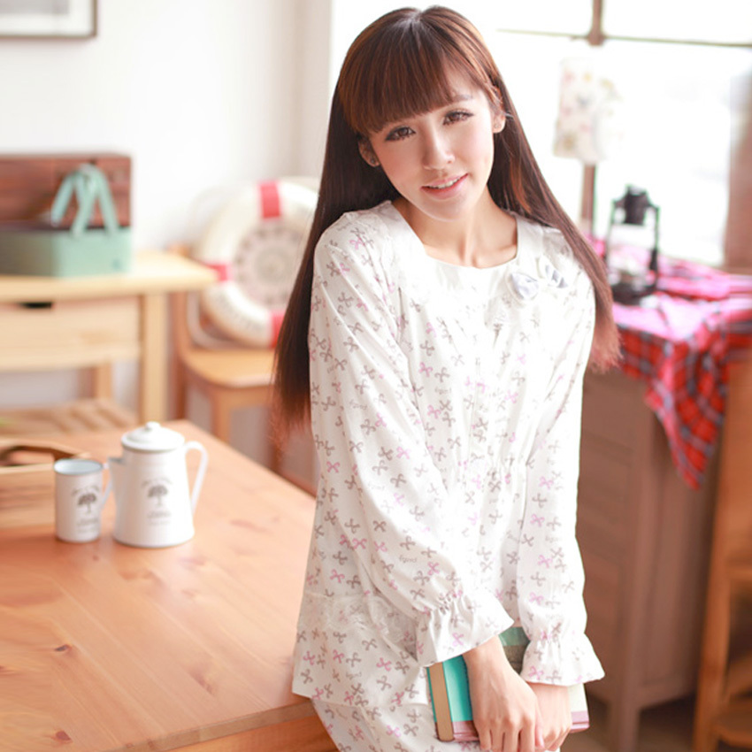 Double ! rustic sweet women's autumn and winter long-sleeve twinset sleepwear 100% cotton lounge