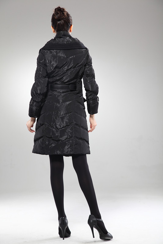 Down coat 1203 clothing leather black cationic