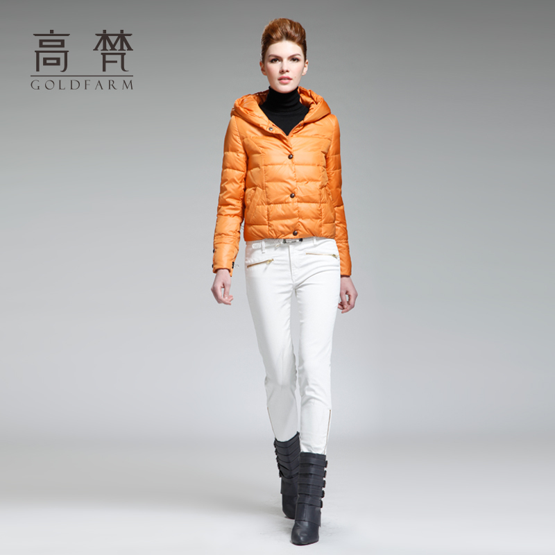 Down coat 2012 solid color short design down coat women outerwear