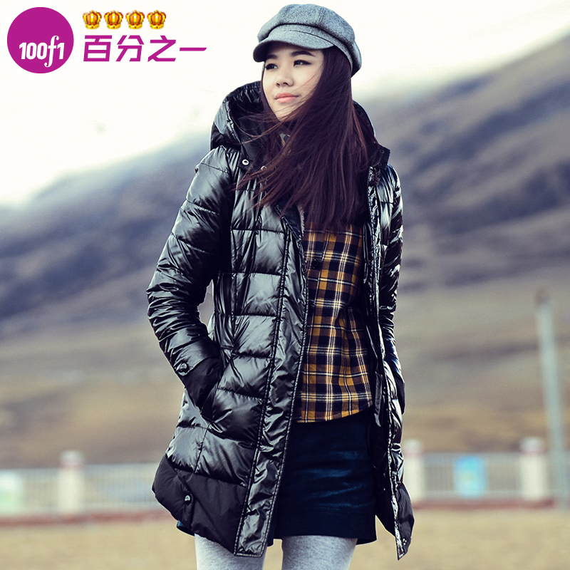 Down coat female medium-long winter with a hood slim women's down coat female g1970