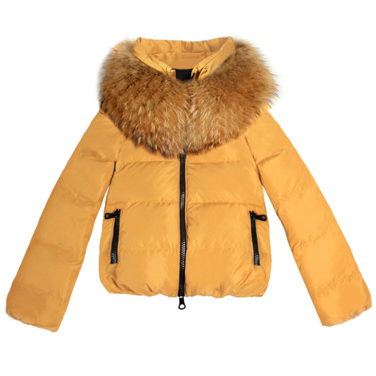 Down coat large fur collar thickening female short design down coat 2012