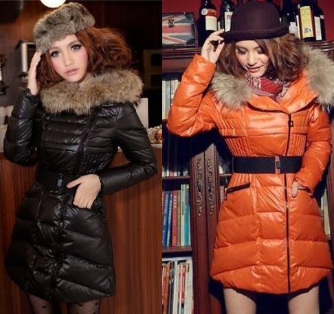 Down cotton coat jacket ultralarge outwear raccoon fur slim down coat h233 Free shipping