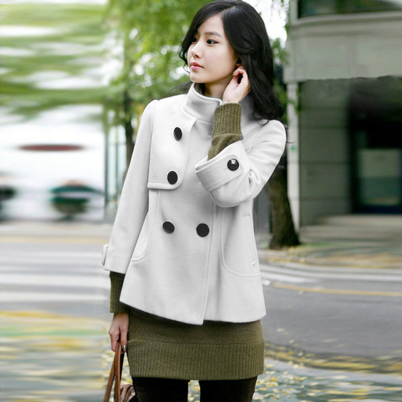 Down Warm Parkas Overcoat Female Jacket Women Outerwear Coat   woolen   woolen  wool  short  l211 A25