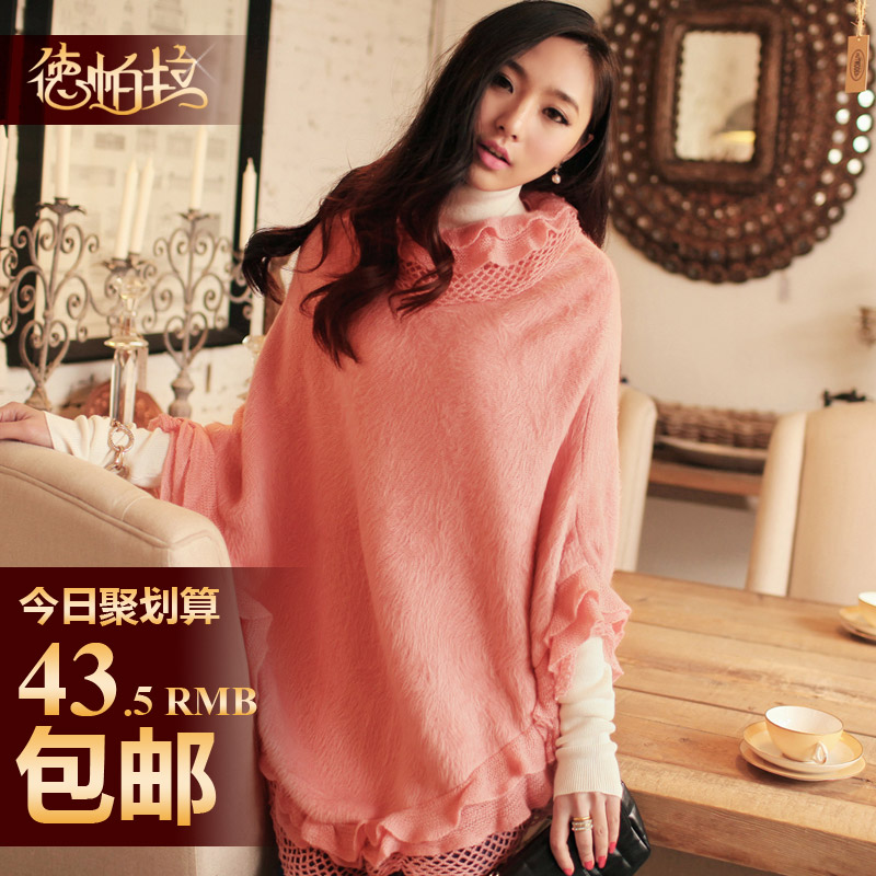 Dplay laciness cloak cape pullover sweater basic women's scarf spring new arrival