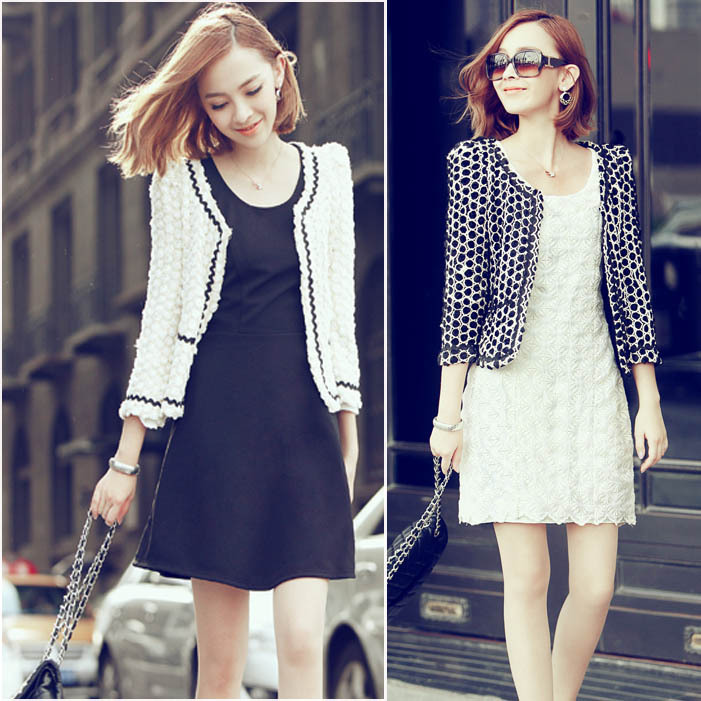 Dress new  fashion 2013 small gentlewomen outerwear three quarter sleeve elegant rose short jacket