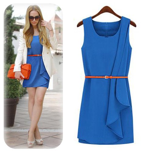 Dresses New Fashion 2012 Summer Women Casual Ruffles Novelty Career Dress Free Shipping C7781