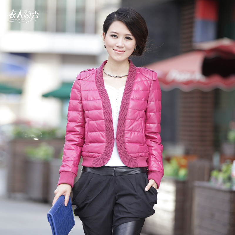 Drop/Free Shipping by DHL Clothing 2012 leather clothing sheepskin short design leather coat