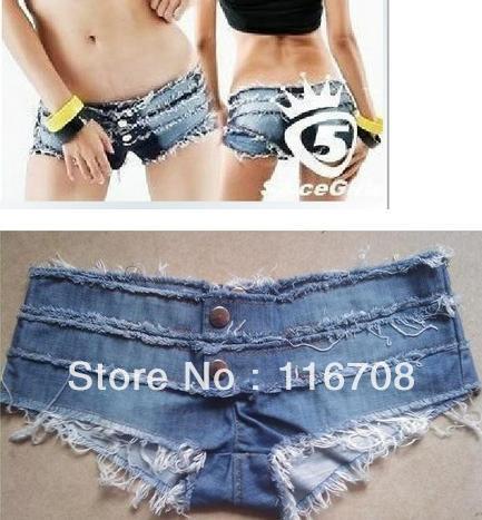 Drop shippin 2013 Sexy water wash denim moben retro finishing low-waist slim hip super shorts jeans st-052