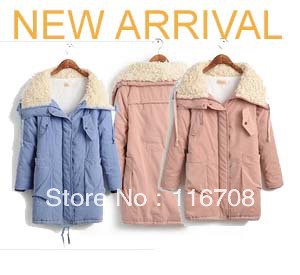 DROP shipping 2012 hot selling korean snow wear HOODED Thicken down outerwear coat elegant cotton-padded jacket for women CO-015