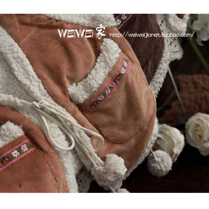 Drop shipping 2013 0.22kg beau jo berber fleece embroidered ball vest