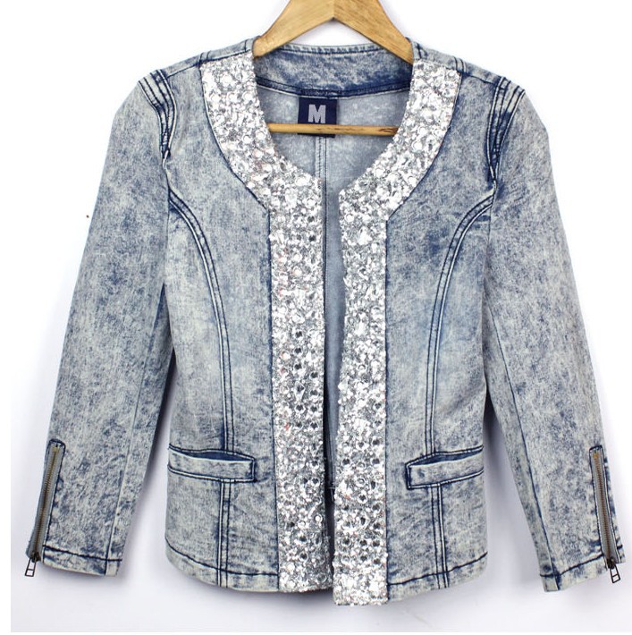 Drop shipping 2013  autumn women's high quality gorgeous denim coat short jacket denim outerwear -wjk