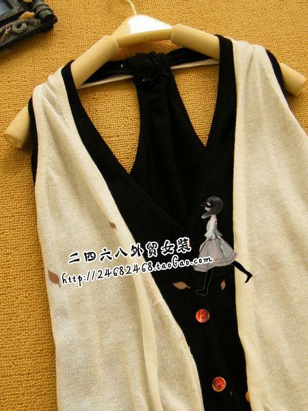 Drop shipping 2013 Dc14 cottiers knitted color block decoration vest - - -tt