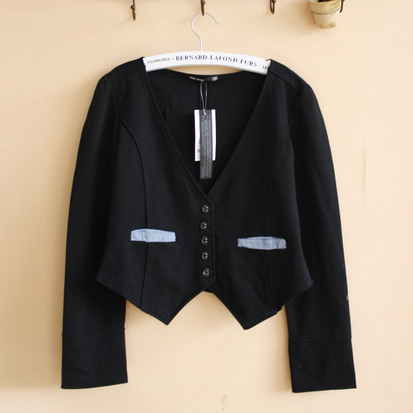 Drop shipping 2013 Double  100% cotton short design coat -jk