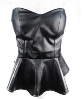 Drop shipping 2013 new arrival funk fashion women's sexy faux leather tube top dresses skirt bras sk-200