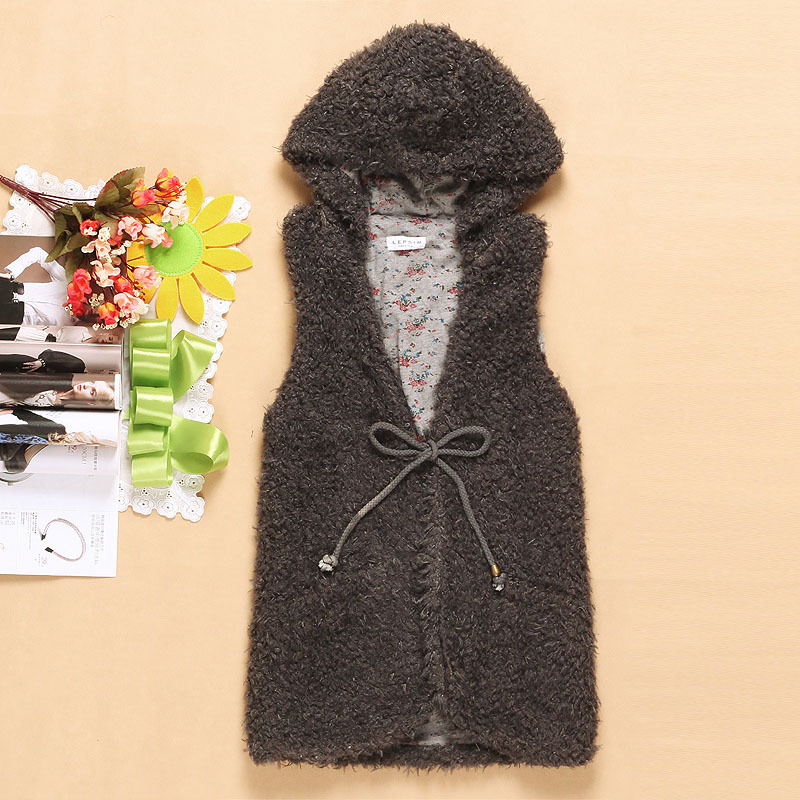 Drop shipping 2013 Nice claup domesticated hen hooded lacing three-color fashion all-match vest