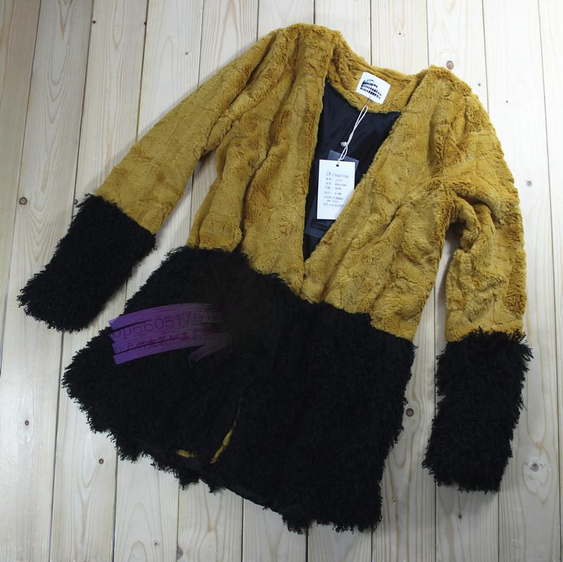 Drop shipping 2013 Plus size faux fur faux wool domesticated hen medium-long loose cardigan overcoat outerwear 12306 -jk