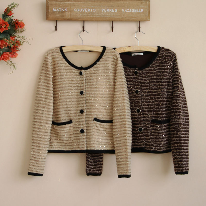 Drop shipping 2013 Small long-sleeve short design outerwear button multicolor cardigan -sw