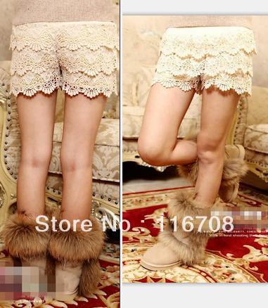 Drop shipping 2013 spring and summer new arrival women's 010 cutout crochet sweet knitted shorts sk-056