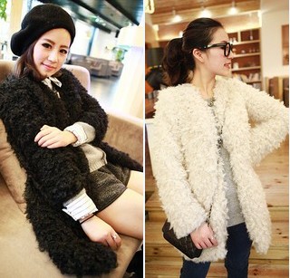 Drop shipping 2013  sweet princess long design wool faux outerwear overcoat female -wjk