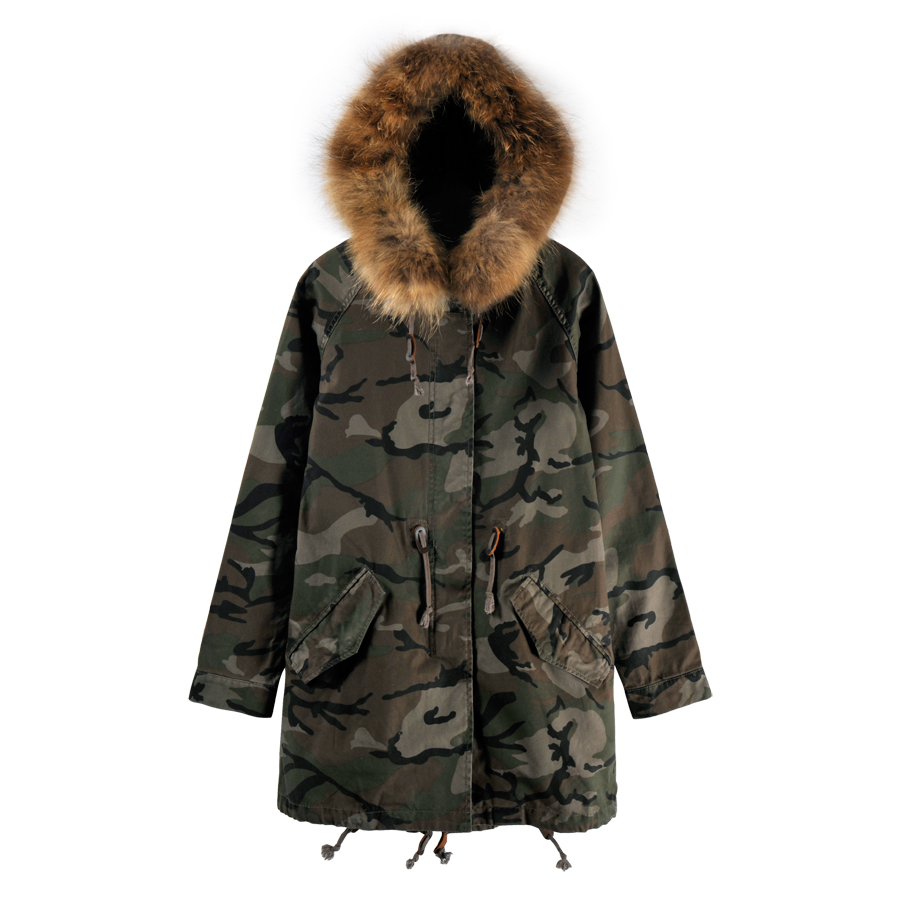 Drop shipping 2013 Vigoreux Camouflage berber fleece liner with a hood trench outerwear women's -wjk