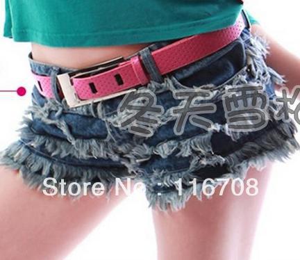 Drop shipping 2013 Women ultra-short low-waist shorts multi-layer moben patchwork super shorts jeans st-117