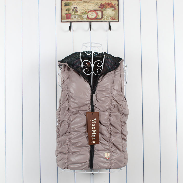 Drop shipping 2013  Women vest open front with a hood zipper type women's casual vest -vt