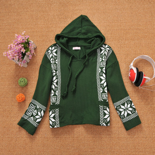 Drop shipping Female cotton hooded short design pullover loose coat national trend plus size wjk