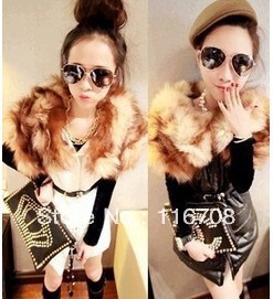 Drop shipping hot selling winter beautiful fox fur space cotton leather vest Apparel FOR WOMEN vt-003