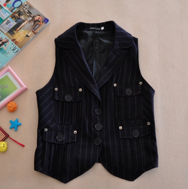 Drop shipping Vintage women's slim vest outerwear handsome vest loose plus size vt