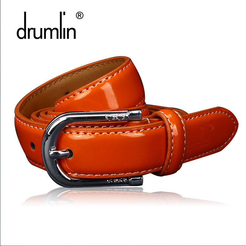 Drumlin strap female genuine leather all-match women's candy color thin belt fashion