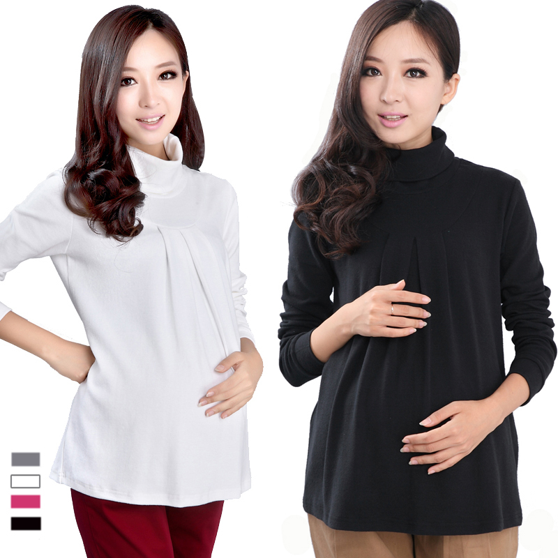 DX-0001 Maternity clothing autumn top cotton turtleneck autumn and winter thick maternity basic shirt long-sleeve Free shipping