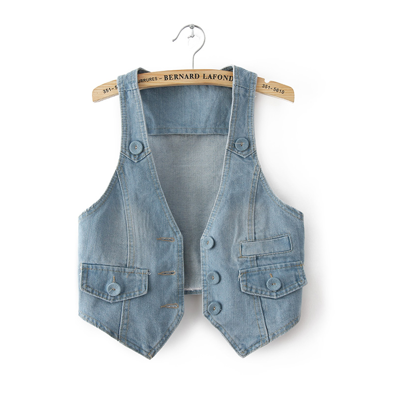 e-home 2013 spring and summer hot-selling vest loose three button covered button denim vest waistcoat all-match female -hb