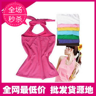 E008 2012 lacing halter-neck spaghetti strap basic vest