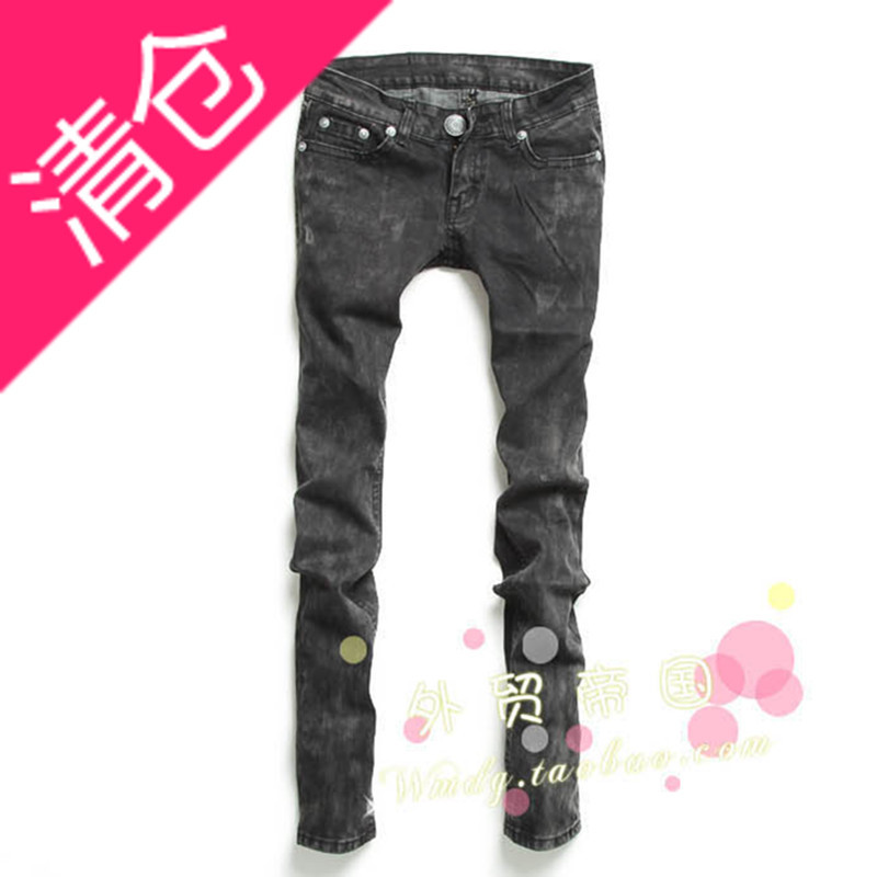 E041-683 female black pants jeans skinny pants pencil pants