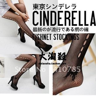 East Knitting 3pc/lot NS-001 Fashion Fishnet Socks Jacquard woman Tights Sexy Mesh Stockings Vintage Pantyhose Hot Sale