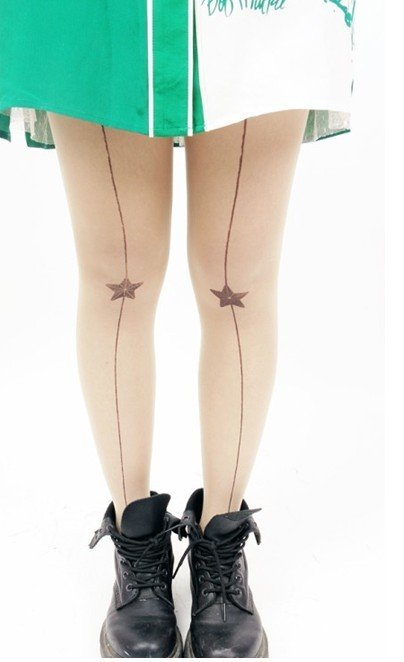 East Knitting BEST SALE CQ-032 Fashion Women star line Tattoo Tights/pantynose leggings Free Shipping Wholesale 6pc/lot