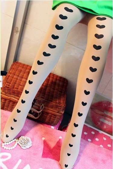 East Knitting BEST SALE CQ-033 Fashion Women loving heart Tattoo Tights/pantynose leggings Free Shipping Wholesale 6pc/lot