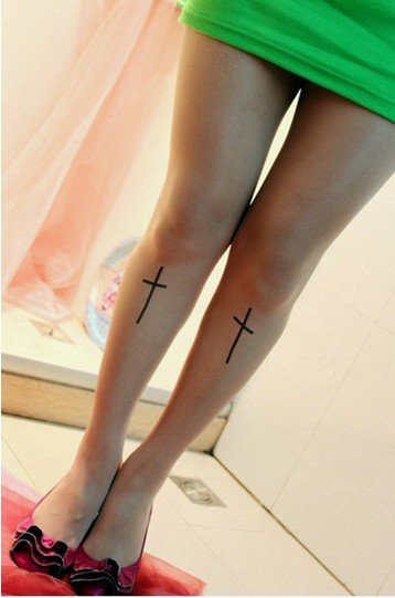 East Knitting CQ-004 Fashion Cross Print/tattooing 20D Leggings Pantyhoses Free Shipping Wholesale 6pc/lot