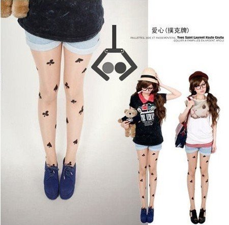 East Knitting CQ-023 2013 Fashions Women Cards Poker Tattoo Tights Free Shipping Wholesale 6pc/lot