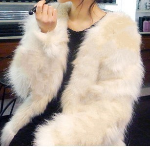 EAST KNITTING DE-099 Winter Warm  Women's Rabbit Faux Fur Coat Long Jacket Free Shippiing