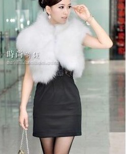 East Knitting Fox fur waistcoat elegant short design fur coat top Free Shipping