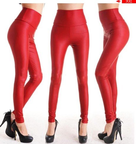 East Knitting FREE SHIP+Wholesale 5pc/lot SED-065 Metallic High Waist Stretch Leggings Shiny Leather  Punk Pants/Tights Hot!!!