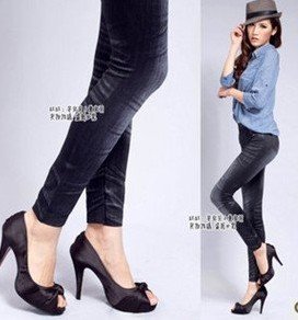 East Knitting FREE SHIPPING+LJ-004 Women's Fashion False Jeans Pants/Leggings/Fashion Jeggings Hot Sale